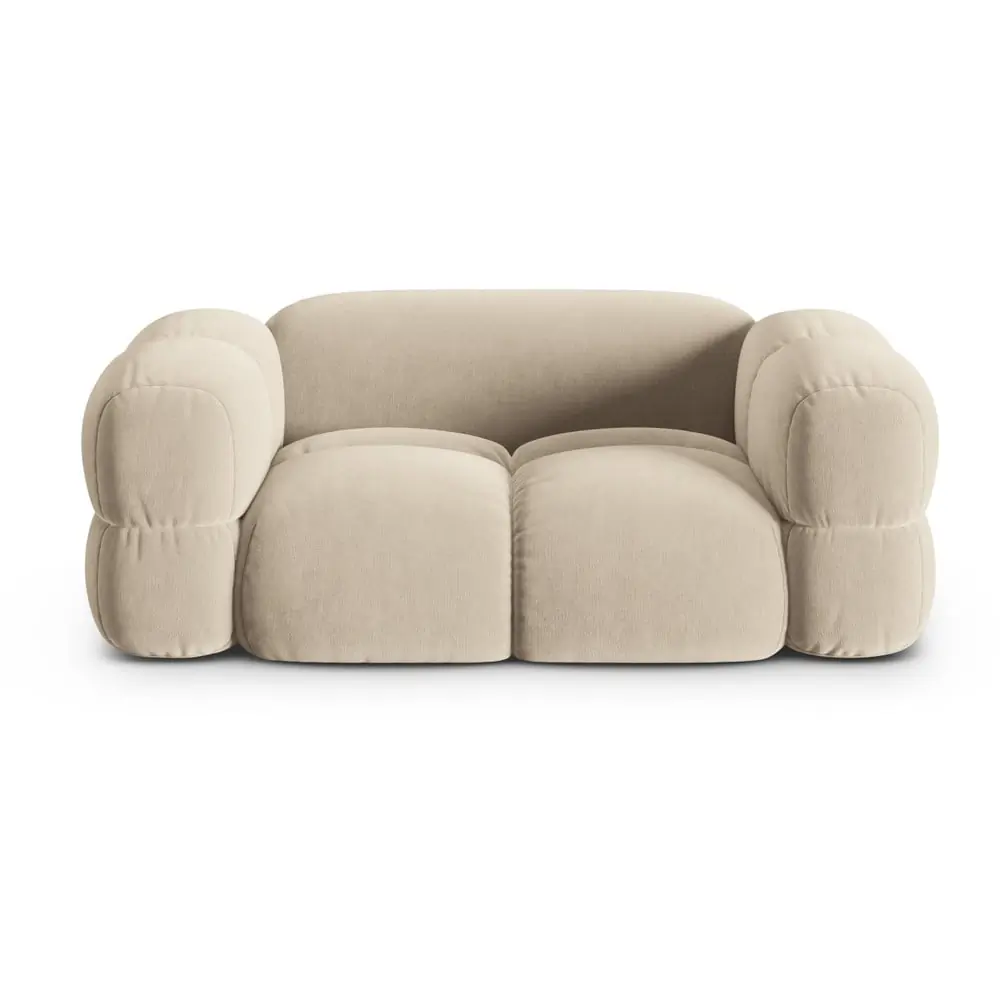 Canapea bej cu tapițerie din catifea 180 cm Loretto – Cosmopolitan Design