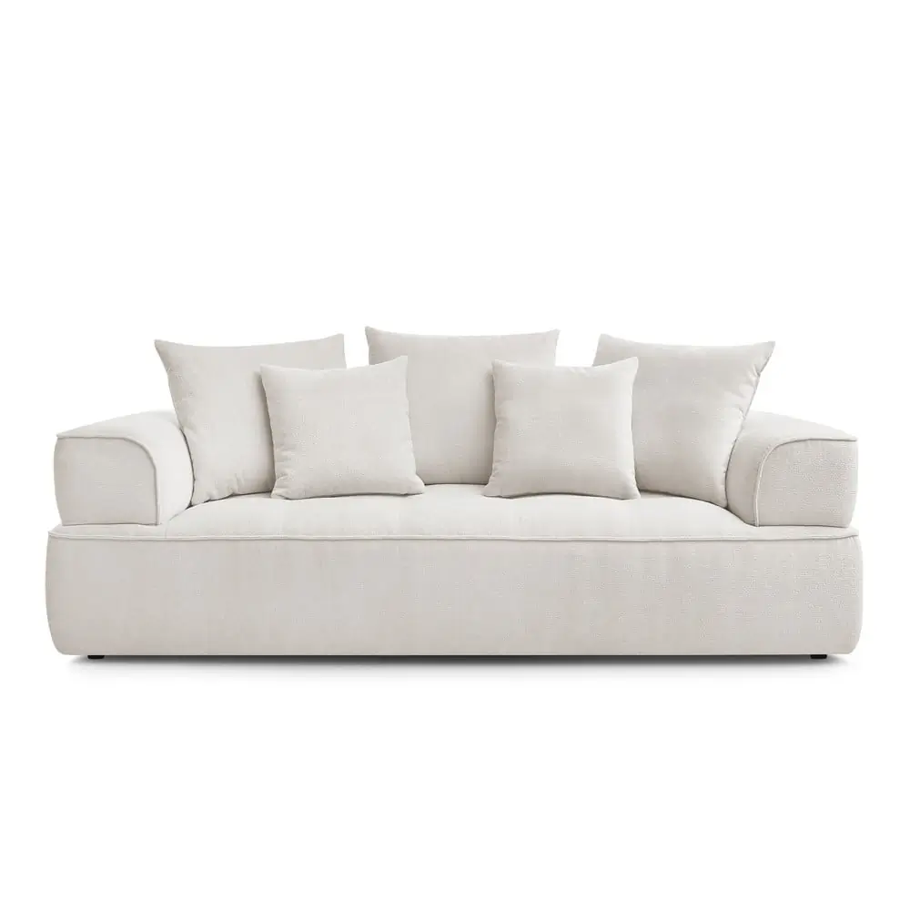 Canapea bej cu tapițerie din chenille 237 cm Whesley – Bobochic Paris