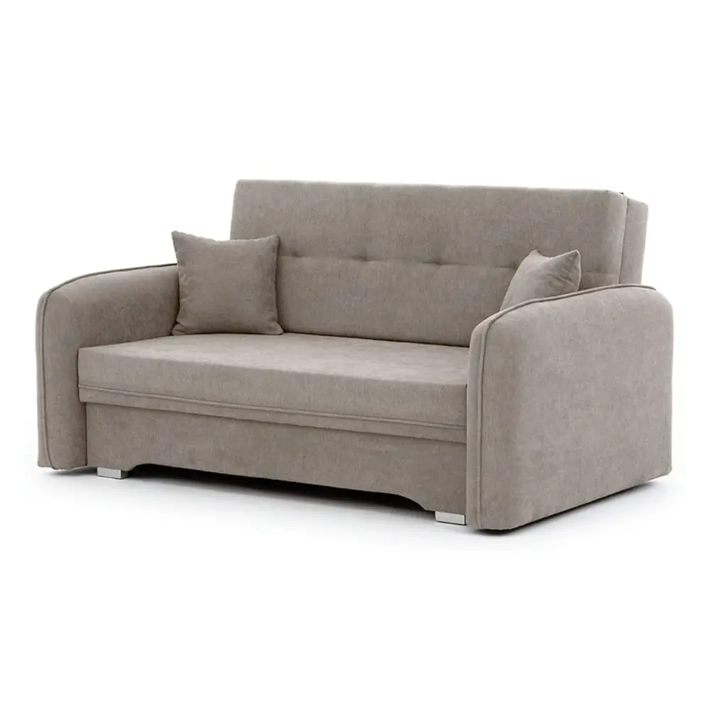 Canapea bej extensibilă/cu spațiu de depozitare cu tapițerie din chenille 155 cm Laine – ELTAP