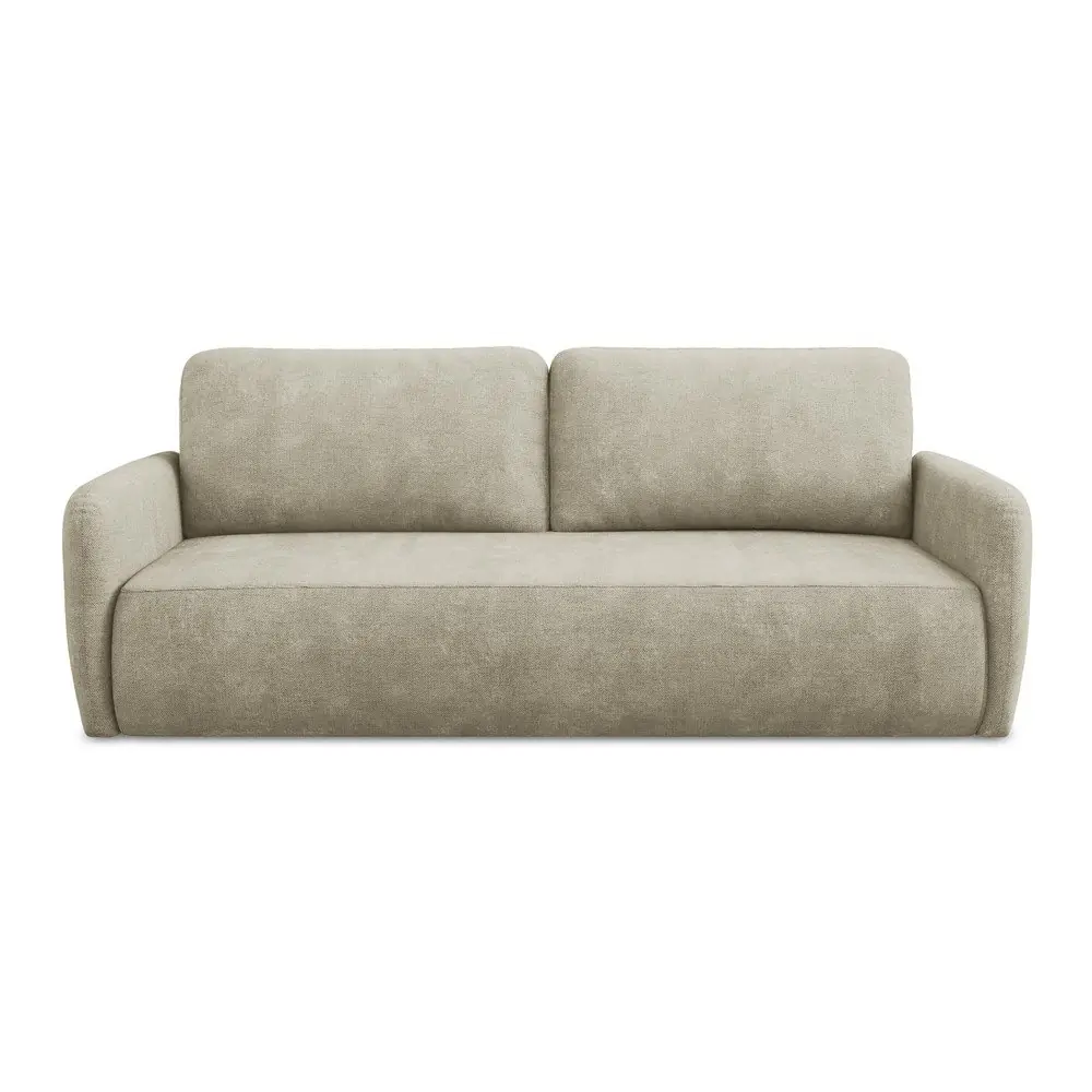 Canapea bej extensibilă/cu spațiu de depozitare cu tapițerie din chenille 218 cm Lilo – Makamii