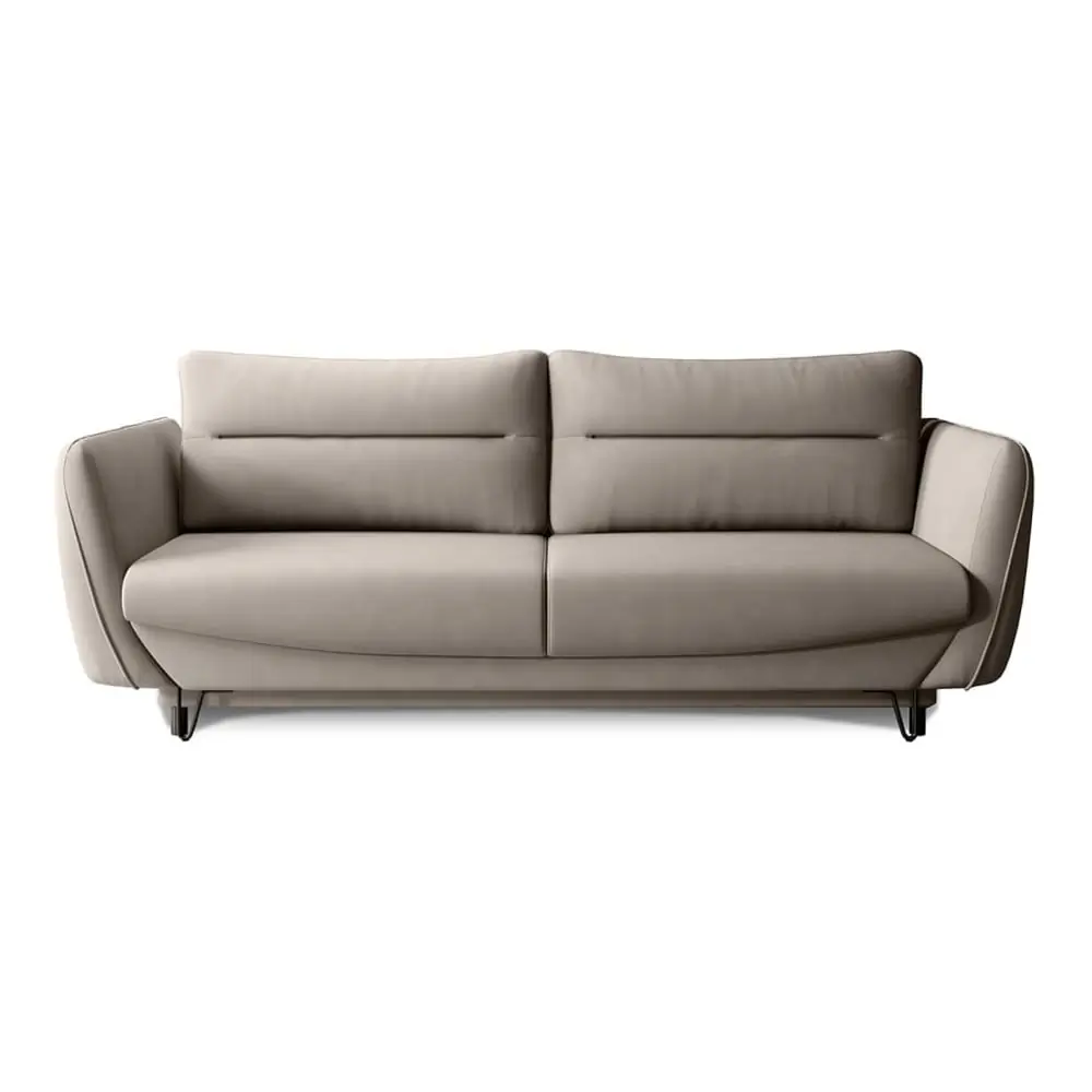 Canapea bej extensibilă/cu spațiu de depozitare cu tapițerie din chenille 236 cm Silva – ELTAP