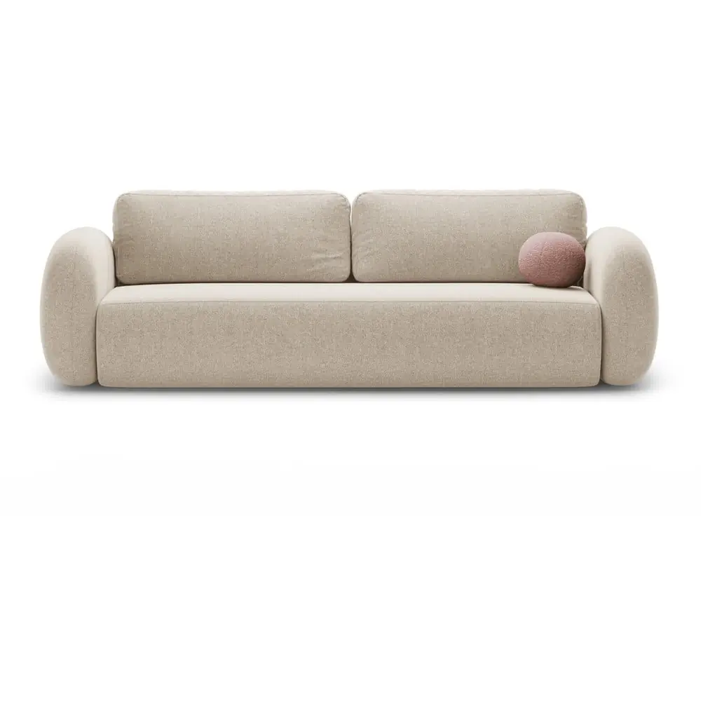 Canapea bej extensibilă/cu spațiu de depozitare cu tapițerie din chenille 262 cm Tonale – Cosmopolitan Design