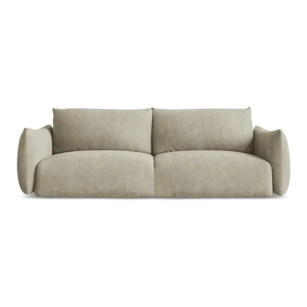 Canapea bej extensibilă cu tapițerie din chenille 230 cm Leila – Makamii