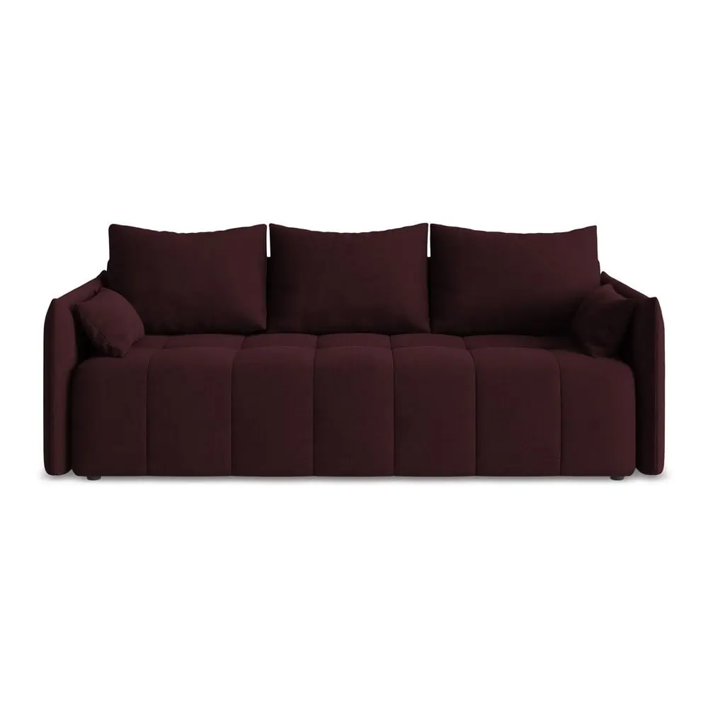 Canapea burgundy extensibilă/cu spațiu de depozitare 225 cm Moku – Makamii