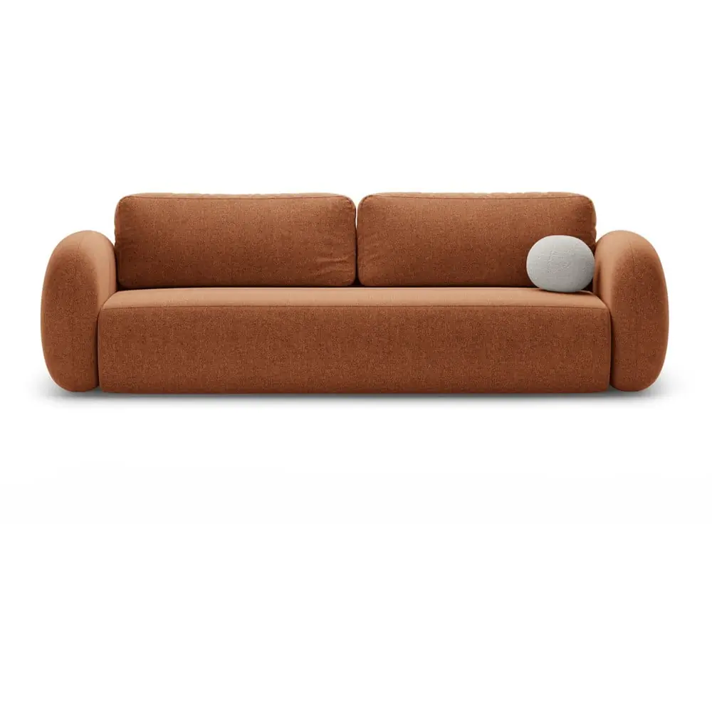 Canapea cărămizie extensibilă/cu spațiu de depozitare cu tapițerie din chenille 262 cm Tonale – Cosmopolitan Design