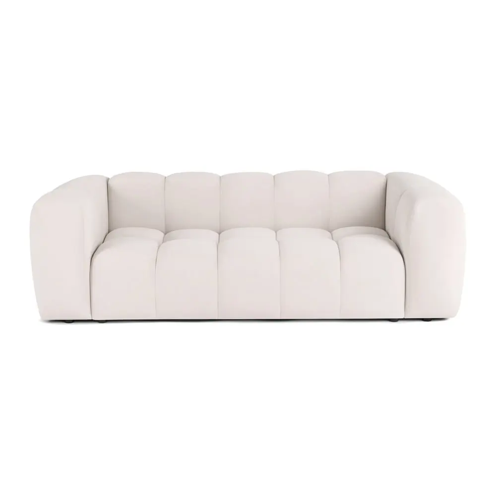 Canapea crem cu tapițerie din catifea 225 cm Cube – Bonami Selection