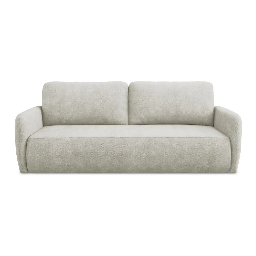 Canapea crem extensibilă/cu spațiu de depozitare cu tapițerie din chenille 218 cm Lilo – Makamii