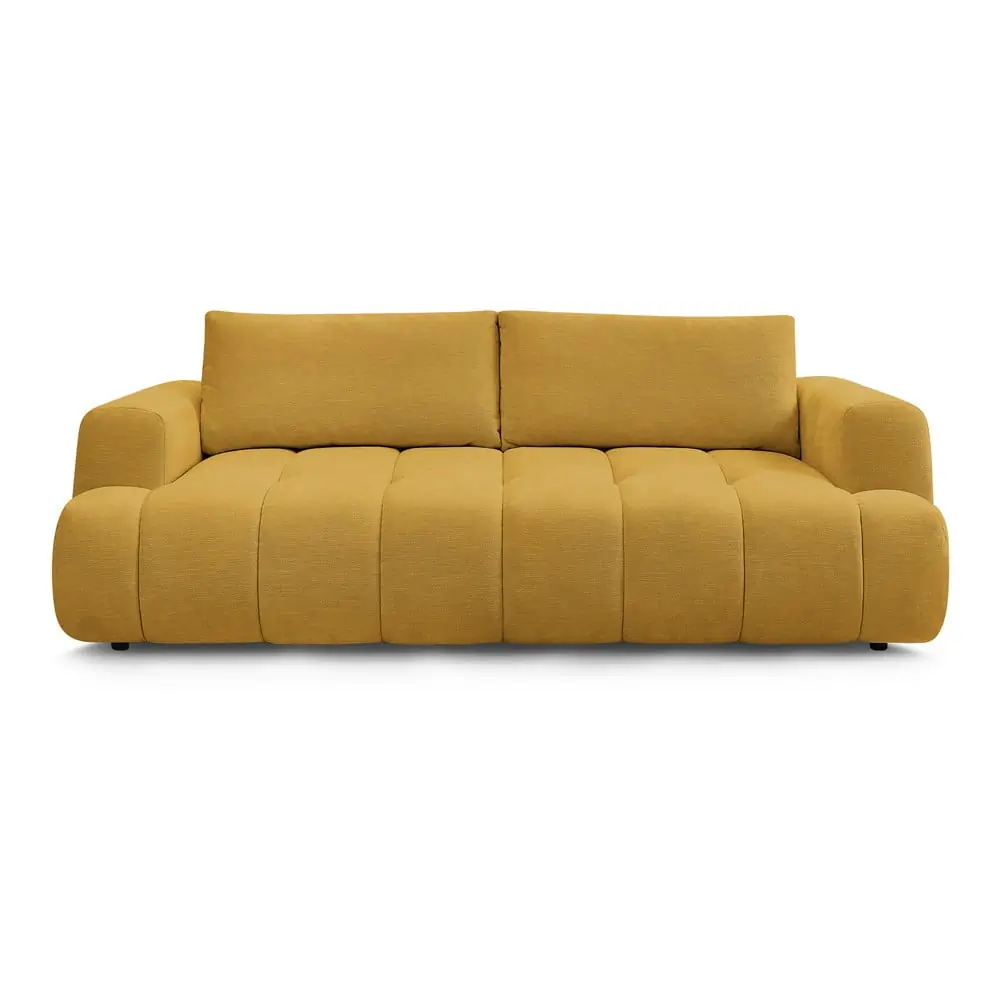 Canapea galben-muștar extensibilă/cu spațiu de depozitare 251 cm Fuji – Bobochic Paris