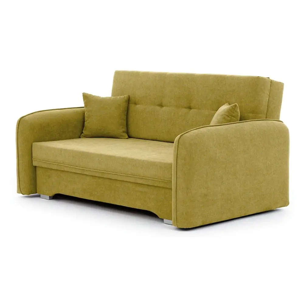 Canapea galbenă extensibilă/cu spațiu de depozitare cu tapițerie din chenille 155 cm Laine – ELTAP