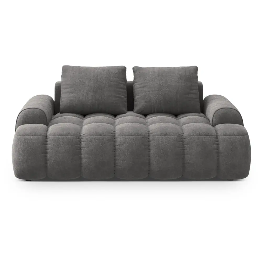 Canapea gri cu tapițerie din catifea 175 cm Linz – Cosmopolitan Design