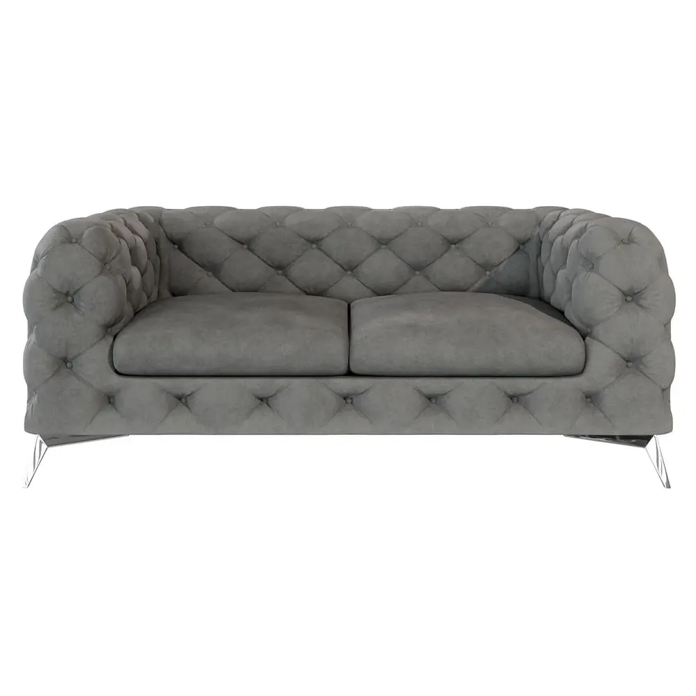 Canapea gri cu tapițerie din catifea 185 cm Chelsea – Ropez