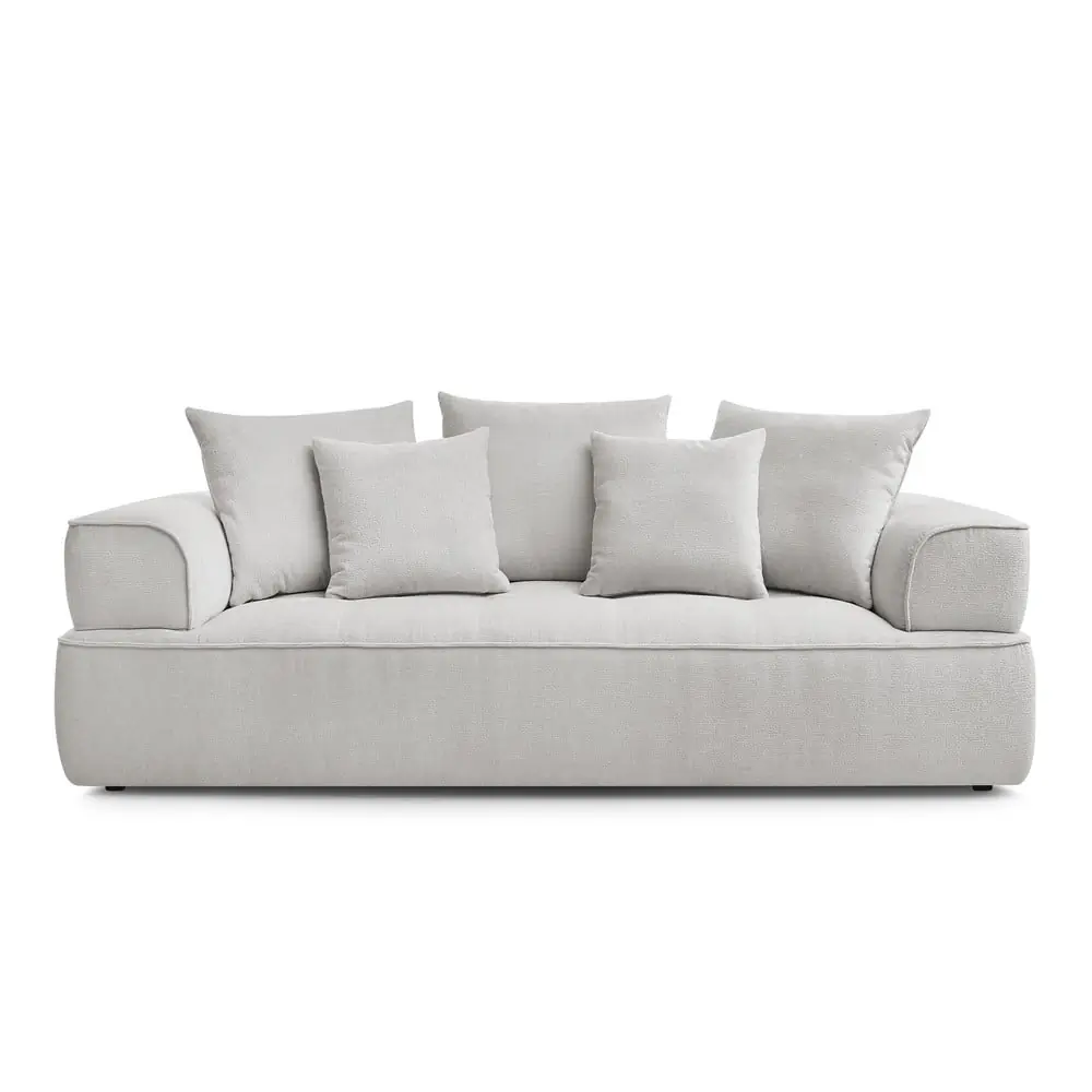 Canapea gri deschis cu tapițerie din chenille 237 cm Whesley – Bobochic Paris