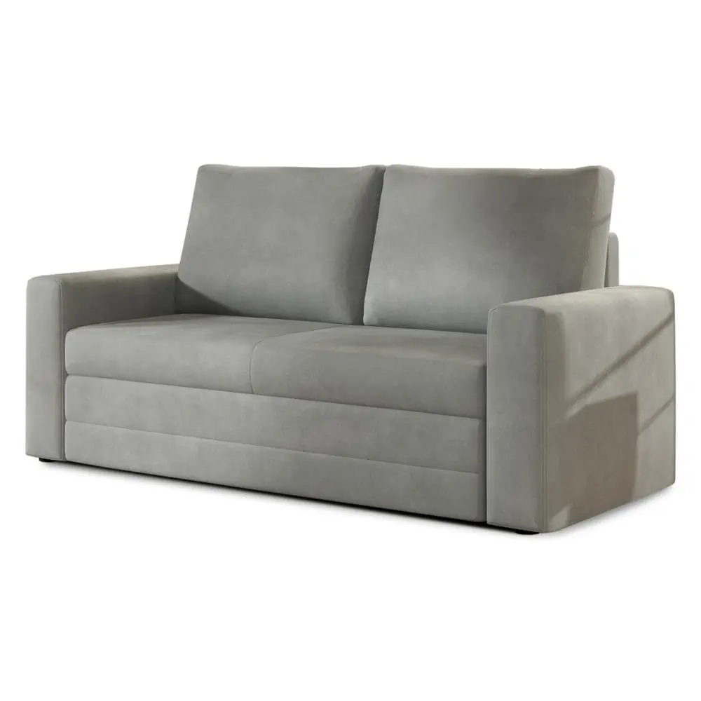 Canapea gri deschis extensibilă/cu spațiu de depozitare cu tapițerie din catifea 151 cm Wave – ELTAP