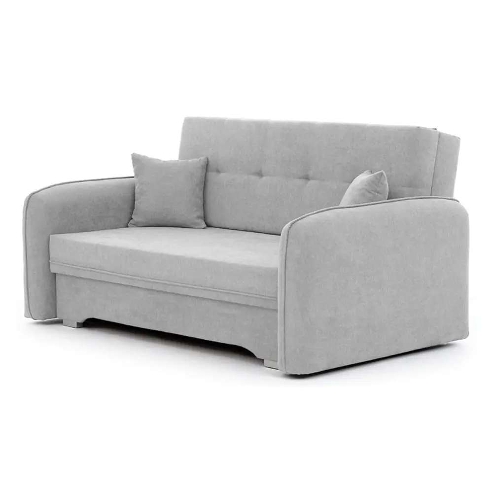 Canapea gri deschis extensibilă/cu spațiu de depozitare cu tapițerie din chenille 155 cm Laine – ELTAP