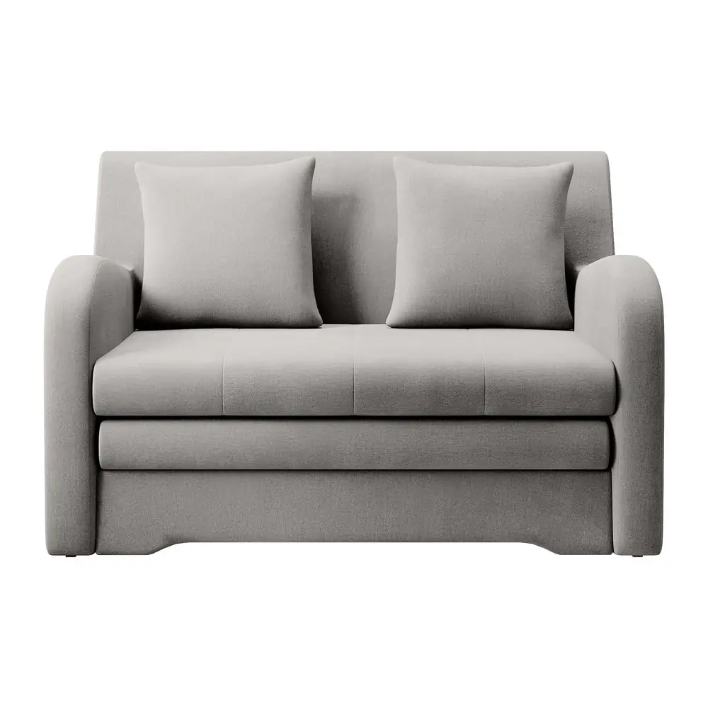 Canapea gri deschis extensibilă cu tapițerie din catifea 130 cm Ario – ELTAP