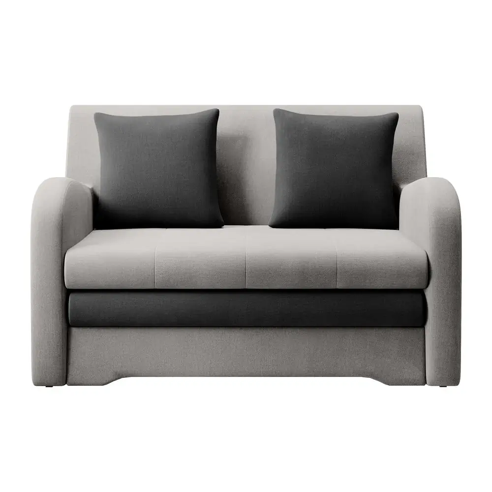 Canapea gri deschis/gri antracit extensibilă cu tapițerie din catifea 130 cm Ario – ELTAP