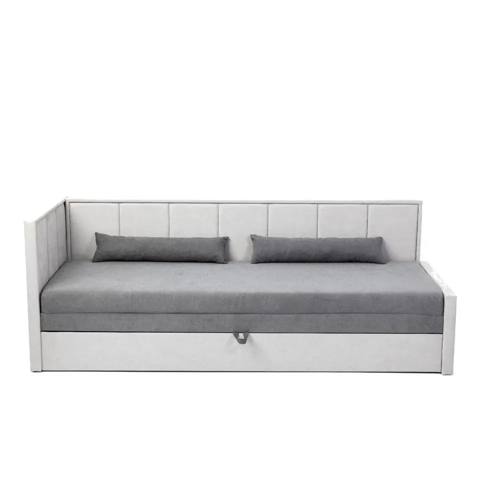 Canapea gri extensibilă/cu spațiu de depozitare cu tapițerie din chenille 214 cm Fulgeo – ELTAP