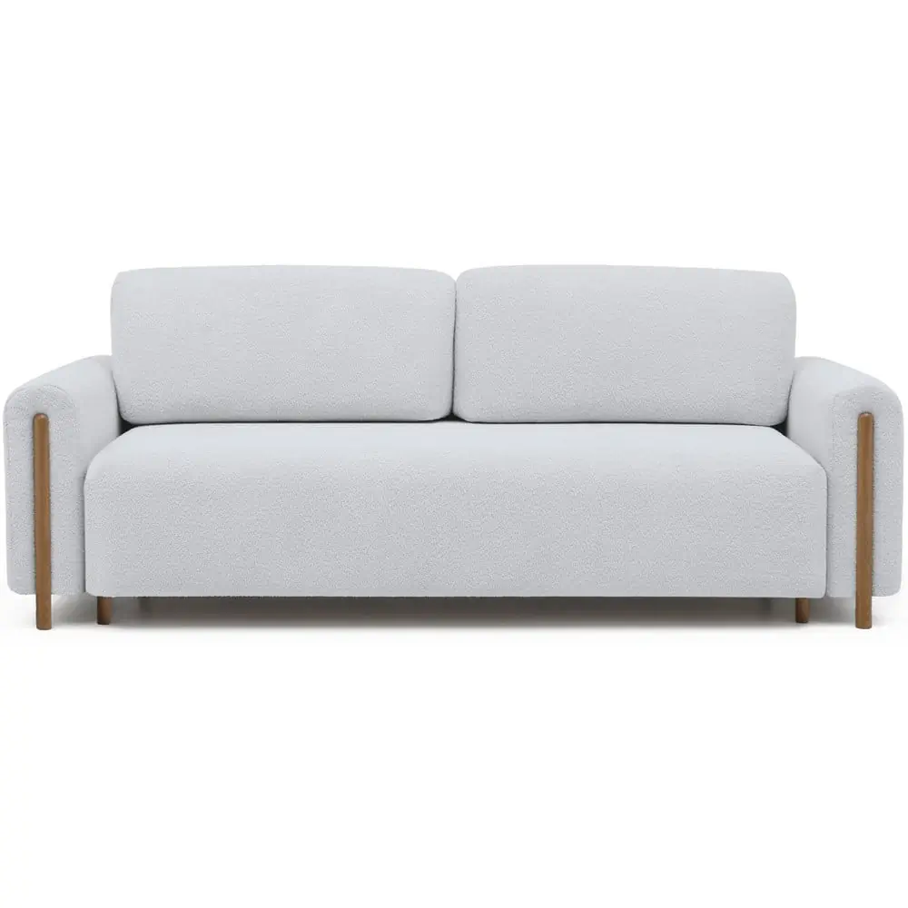 Canapea gri extensibilă/cu spațiu de depozitare cu tapițerie din țesătură bouclé 244 cm Arcadova – ELTAP