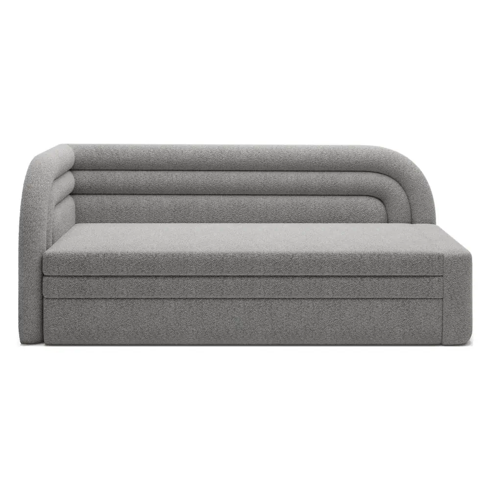 Canapea gri extensibilă/cu spațiu de depozitare cu tapițerie din țesătură bouclé cu colț pe partea stângă 223 cm Fabillo – ELTAP