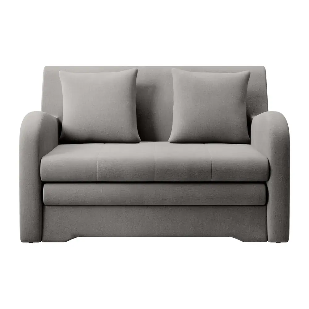 Canapea gri extensibilă cu tapițerie din catifea 130 cm Ario – ELTAP