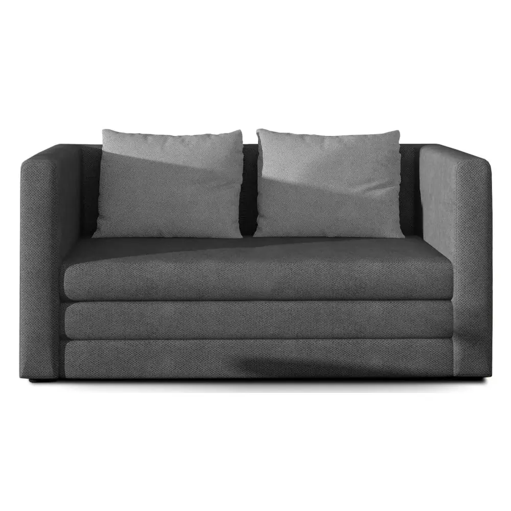 Canapea gri extensibilă cu tapițerie din chenille 132 cm Neva – ELTAP