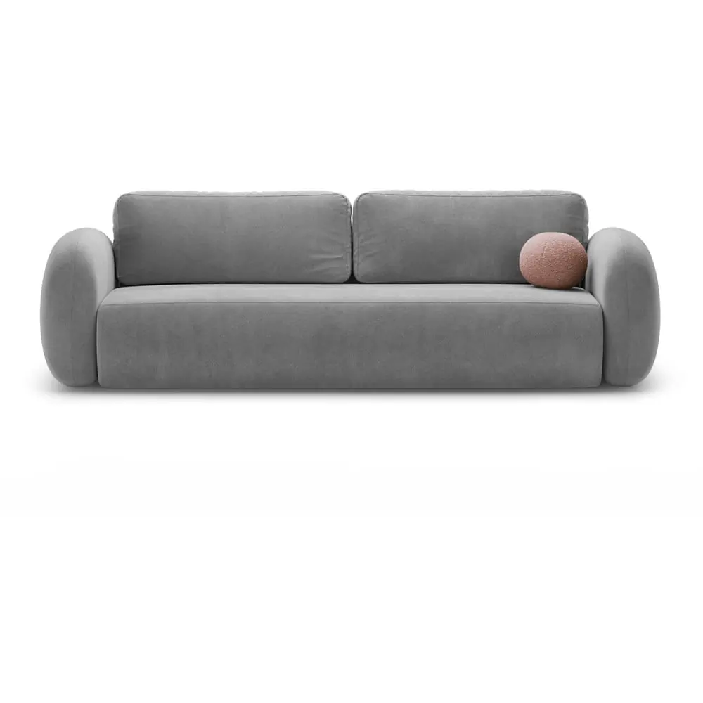 Canapea gri închis extensibilă/cu spațiu de depozitare cu tapițerie din catifea 262 cm Tonale – Cosmopolitan Design