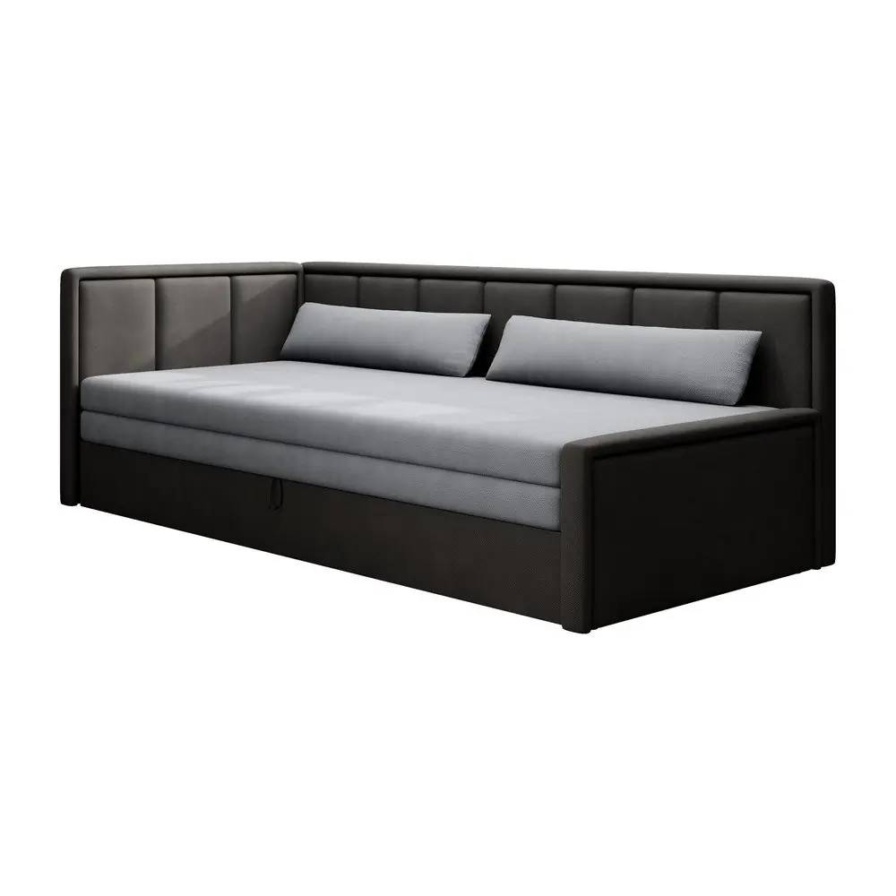 Canapea gri închis extensibilă/cu spațiu de depozitare cu tapițerie din chenille 214 cm Fulgeo – ELTAP