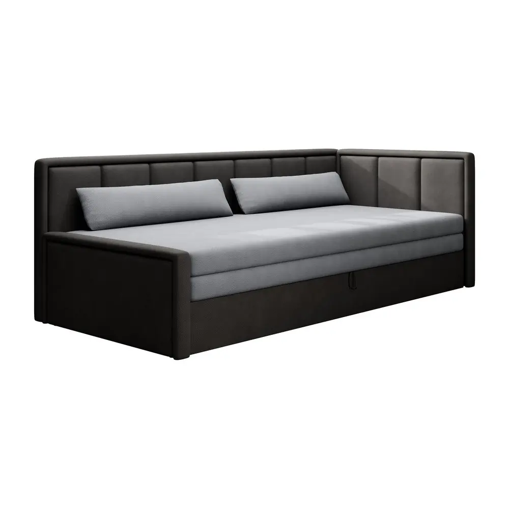 Canapea gri închis extensibilă/cu spațiu de depozitare cu tapițerie din chenille 214 cm Fulgeo – ELTAP