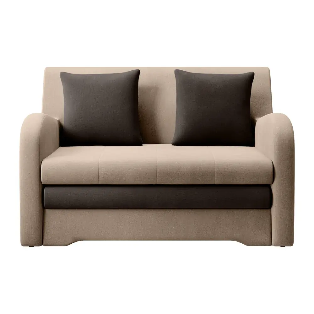 Canapea maro deschis extensibilă cu tapițerie din catifea 130 cm Ario – ELTAP