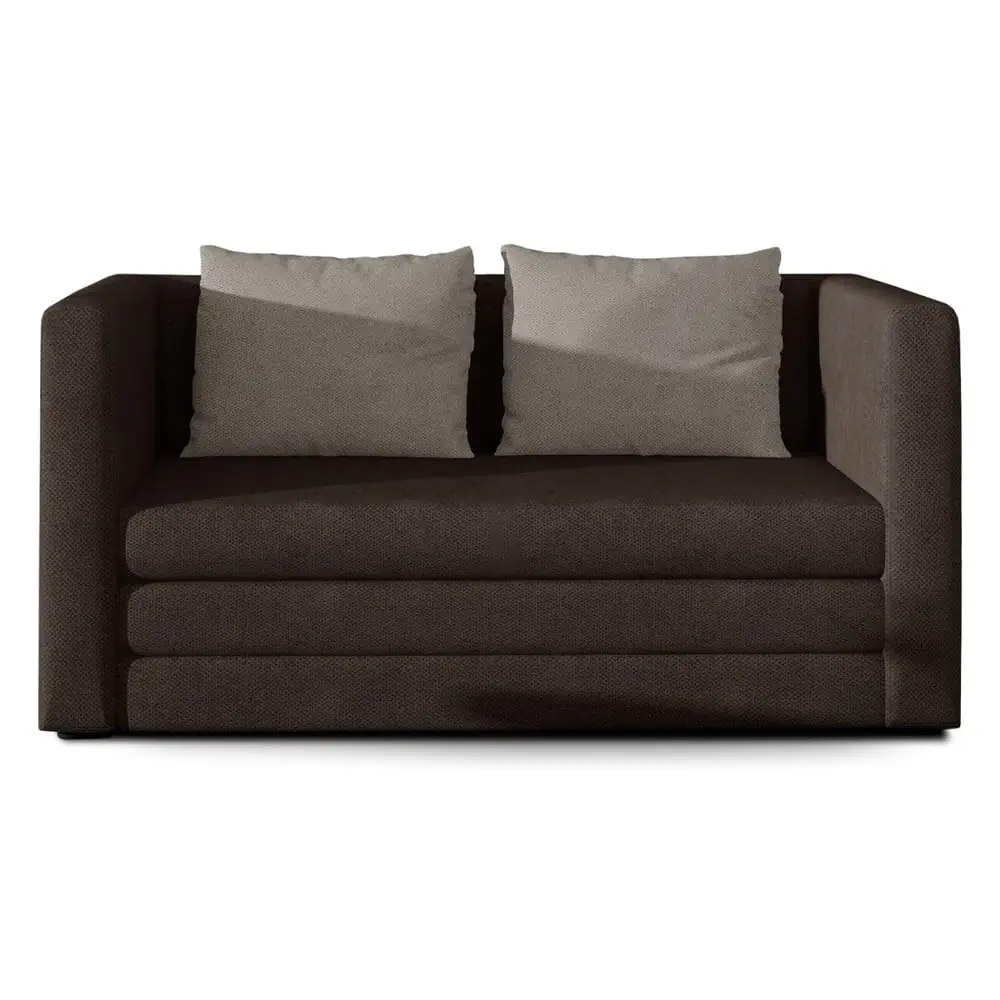 Canapea maro extensibilă cu tapițerie din chenille 132 cm Neva – ELTAP