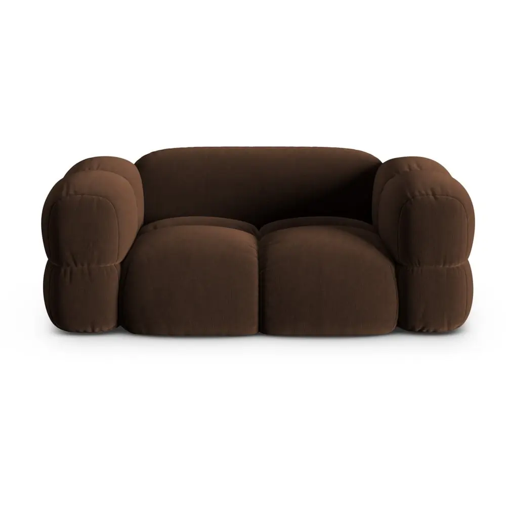 Canapea maro închis cu tapițerie din catifea 180 cm Loretto – Cosmopolitan Design