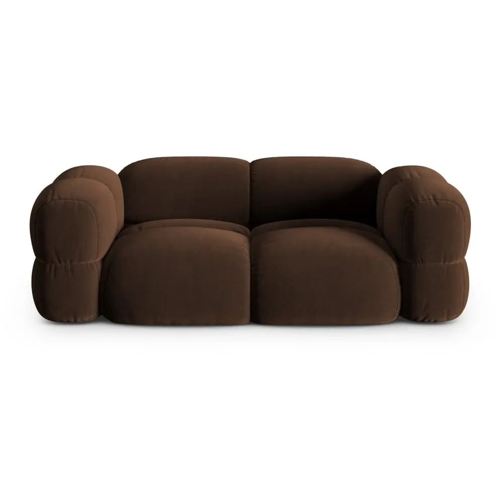 Canapea maro închis cu tapițerie din catifea 210 cm Loretto – Cosmopolitan Design