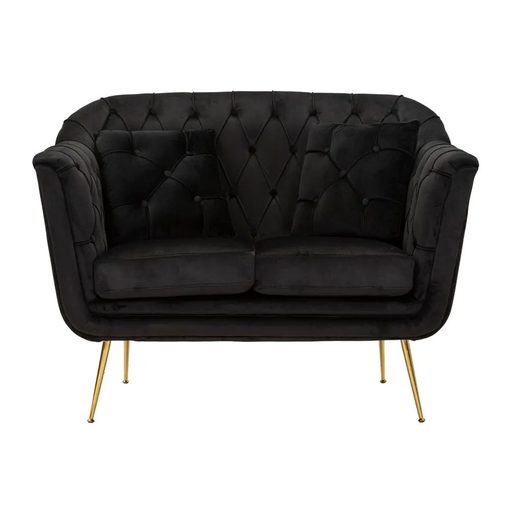 Canapea neagră cu tapițerie din catifea 130 cm Budapest – Mauro Ferretti