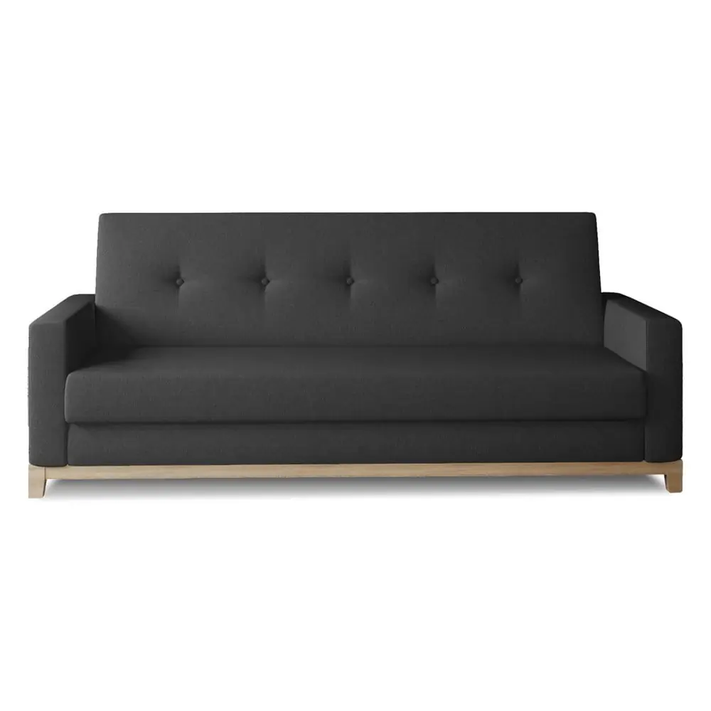 Canapea neagră extensibilă/cu spațiu de depozitare 216 cm Selene – ELTAP