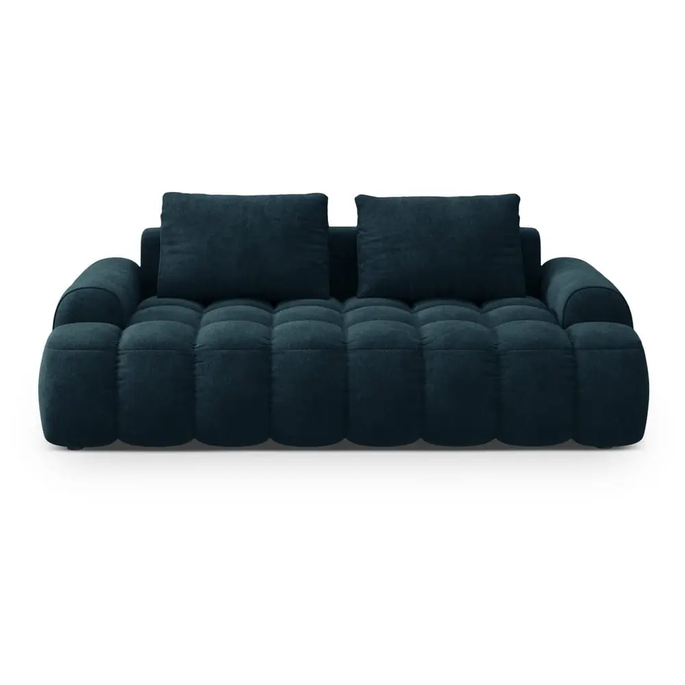 Canapea petrol cu tapițerie din catifea 200 cm Linz – Cosmopolitan Design