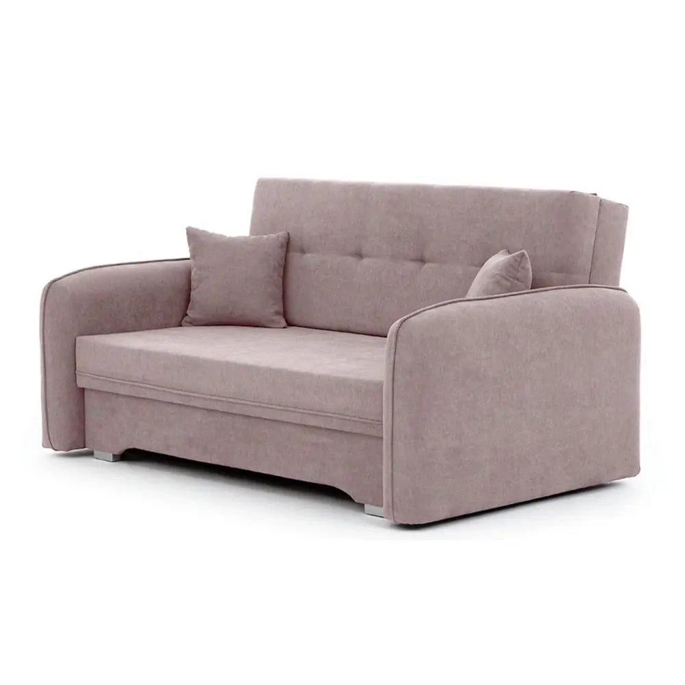 Canapea roz extensibilă/cu spațiu de depozitare cu tapițerie din chenille 155 cm Laine – ELTAP