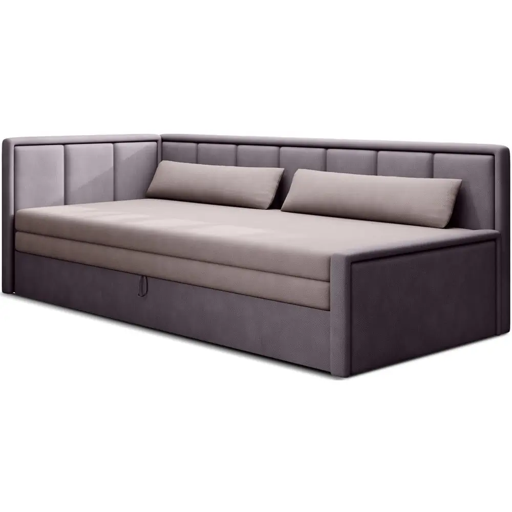 Canapea roz extensibilă/cu spațiu de depozitare cu tapițerie din chenille 214 cm Fulgeo – ELTAP