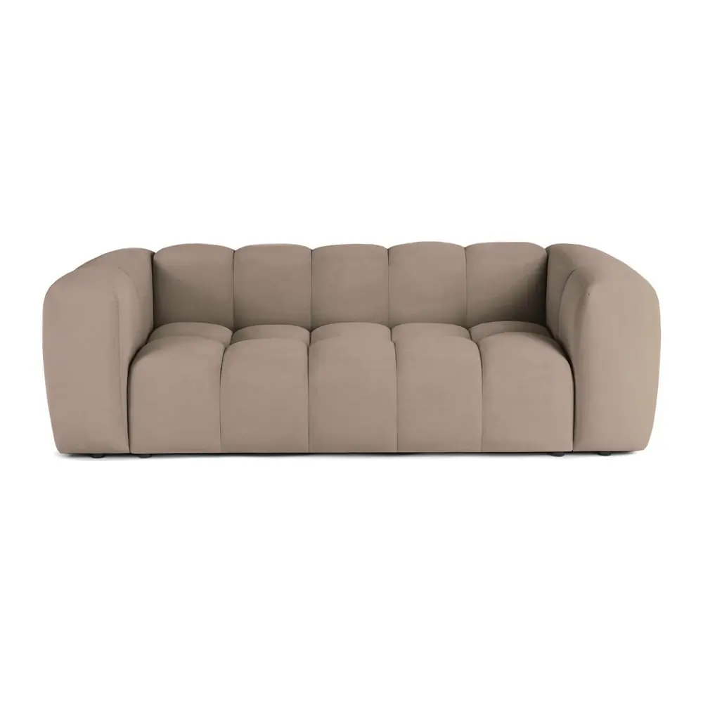 Canapea taupe cu tapițerie din catifea 225 cm Cube – Bonami Selection