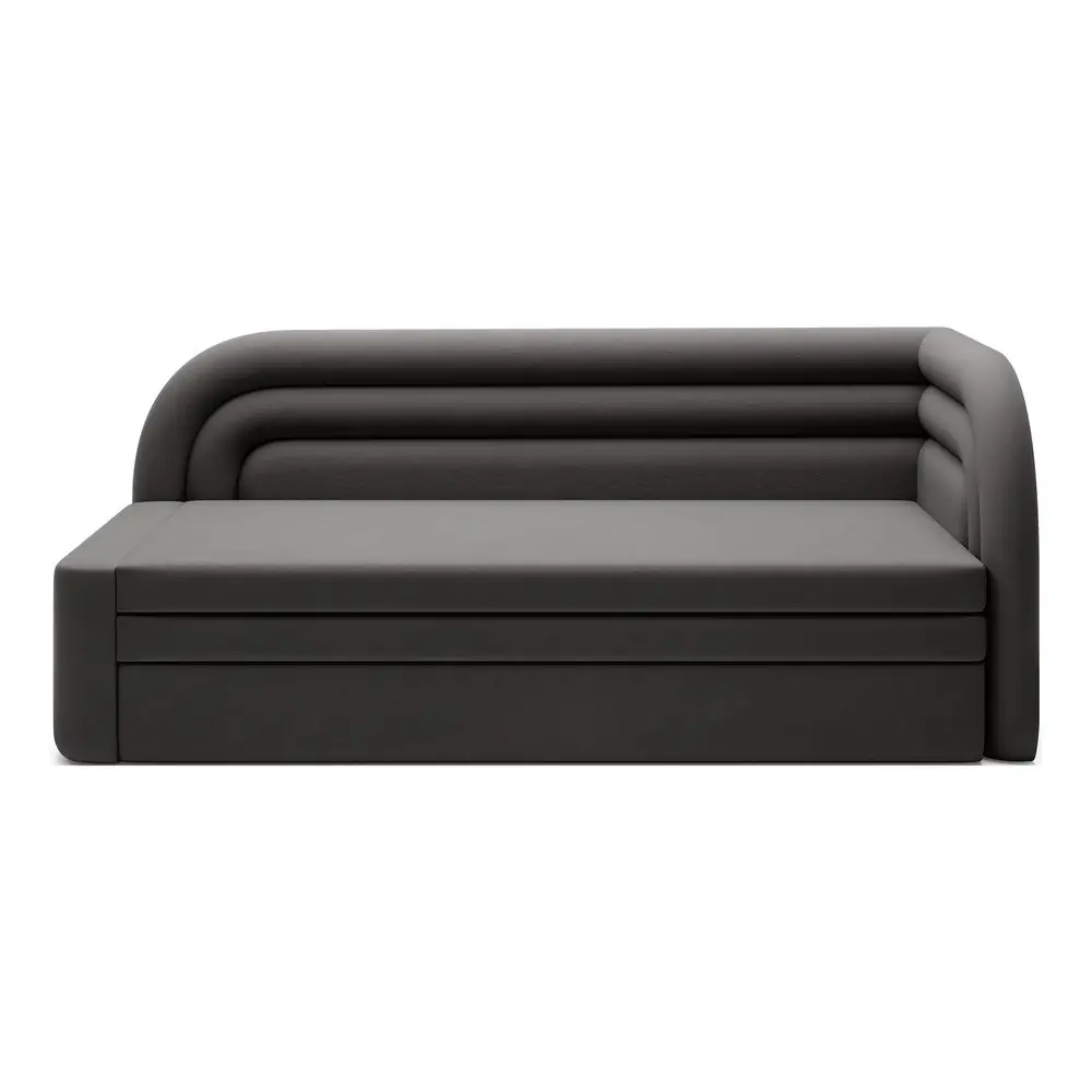 Canapea taupe extensibilă/cu spațiu de depozitare cu tapițerie din catifea cu colț pe partea dreaptă 223 cm Fabillo – ELTAP