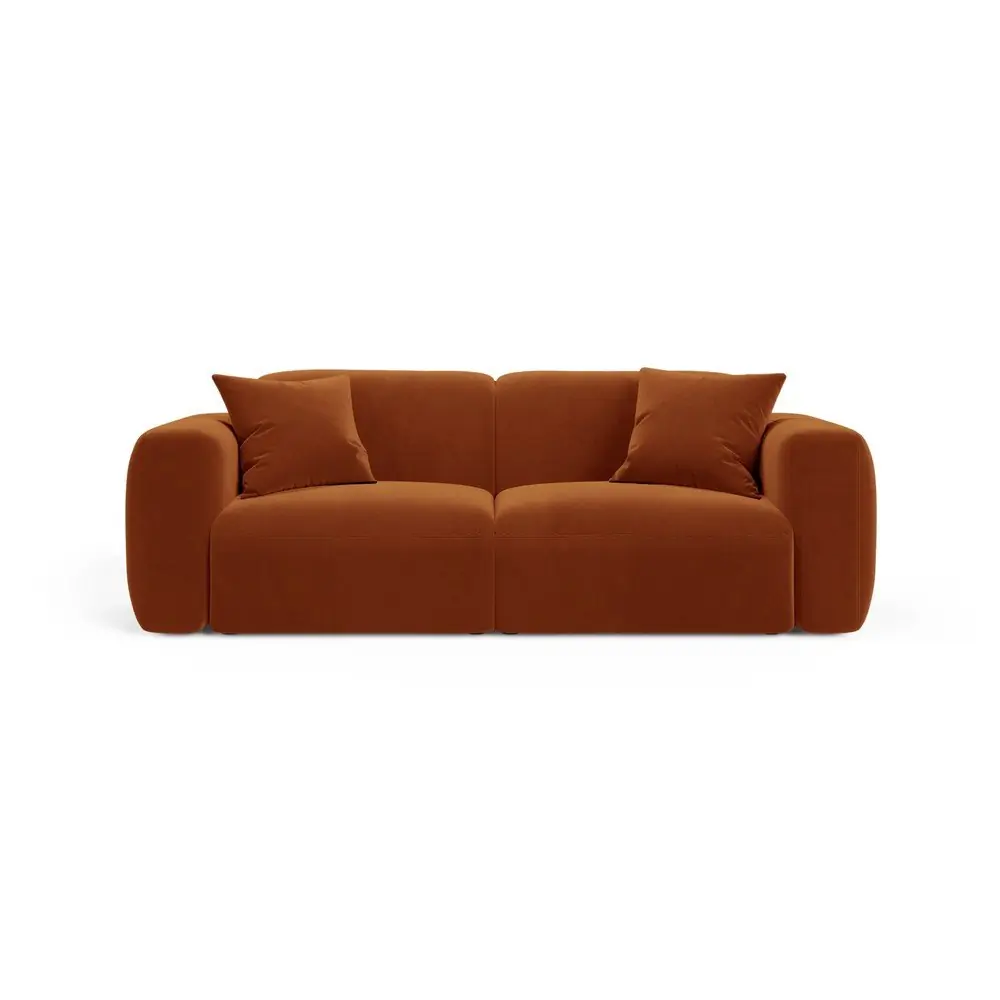 Canapea teracotă cu tapițerie din catifea 220 cm Strino – Cosmopolitan Design