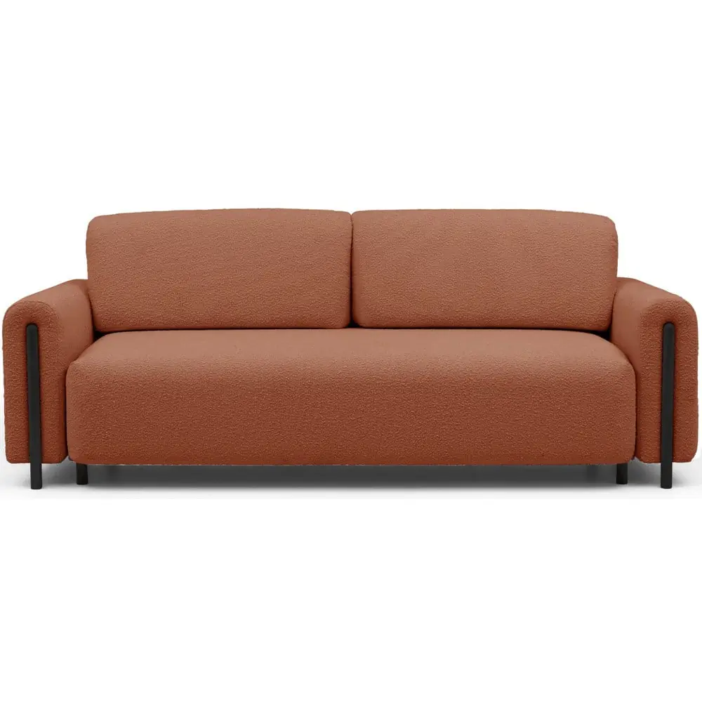 Canapea teracotă extensibilă/cu spațiu de depozitare cu tapițerie din țesătură bouclé 244 cm Arcadova – ELTAP