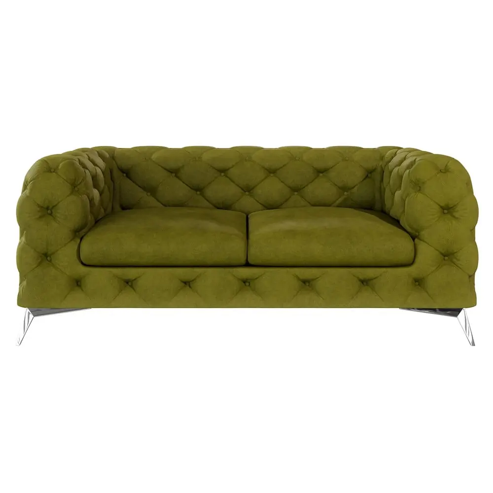 Canapea verde cu tapițerie din catifea 185 cm Chelsea – Ropez
