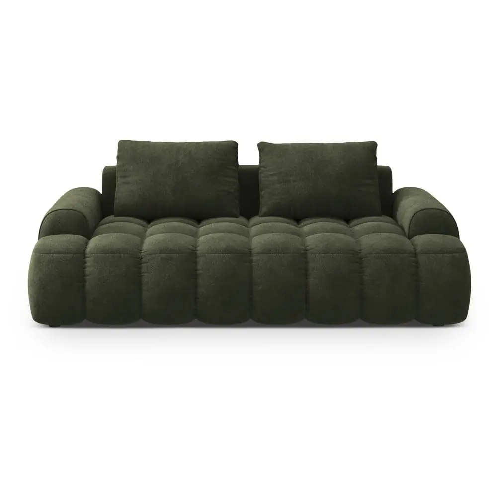 Canapea verde cu tapițerie din catifea 200 cm Linz – Cosmopolitan Design