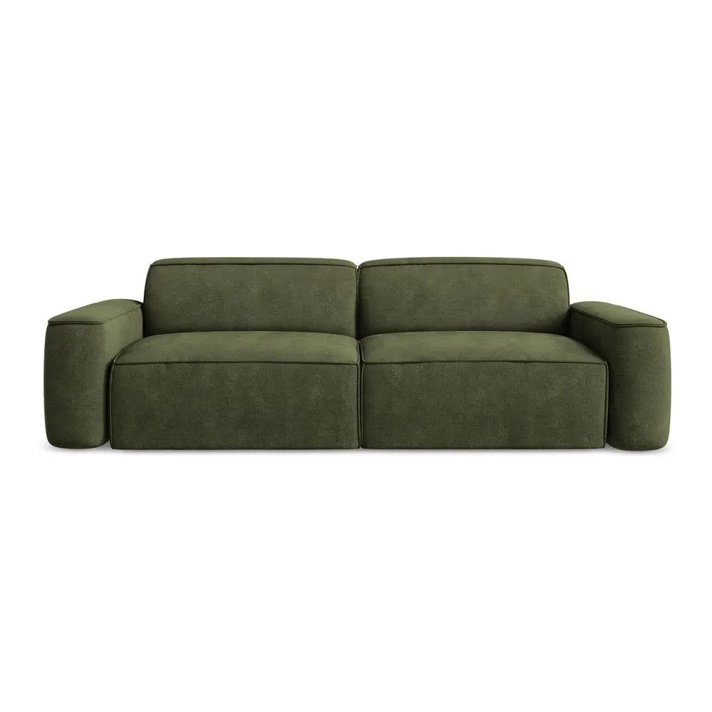 Canapea verde cu tapițerie din chenille 244 cm Omao – Makamii