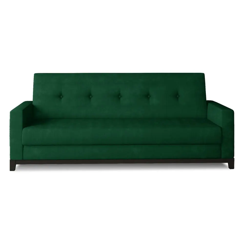 Canapea verde extensibilă/cu spațiu de depozitare cu tapițerie din catifea 216 cm Selene – ELTAP