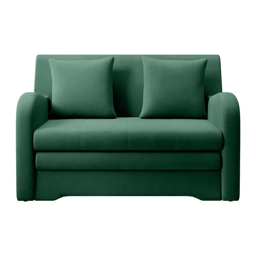 Canapea verde extensibilă cu tapițerie din catifea 130 cm Ario – ELTAP