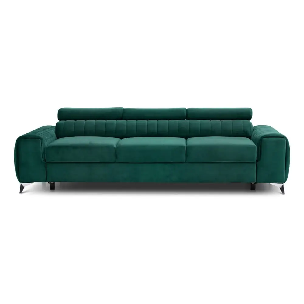 Canapea verde extensibilă cu tapițerie din catifea 261 cm Laurence – ELTAP