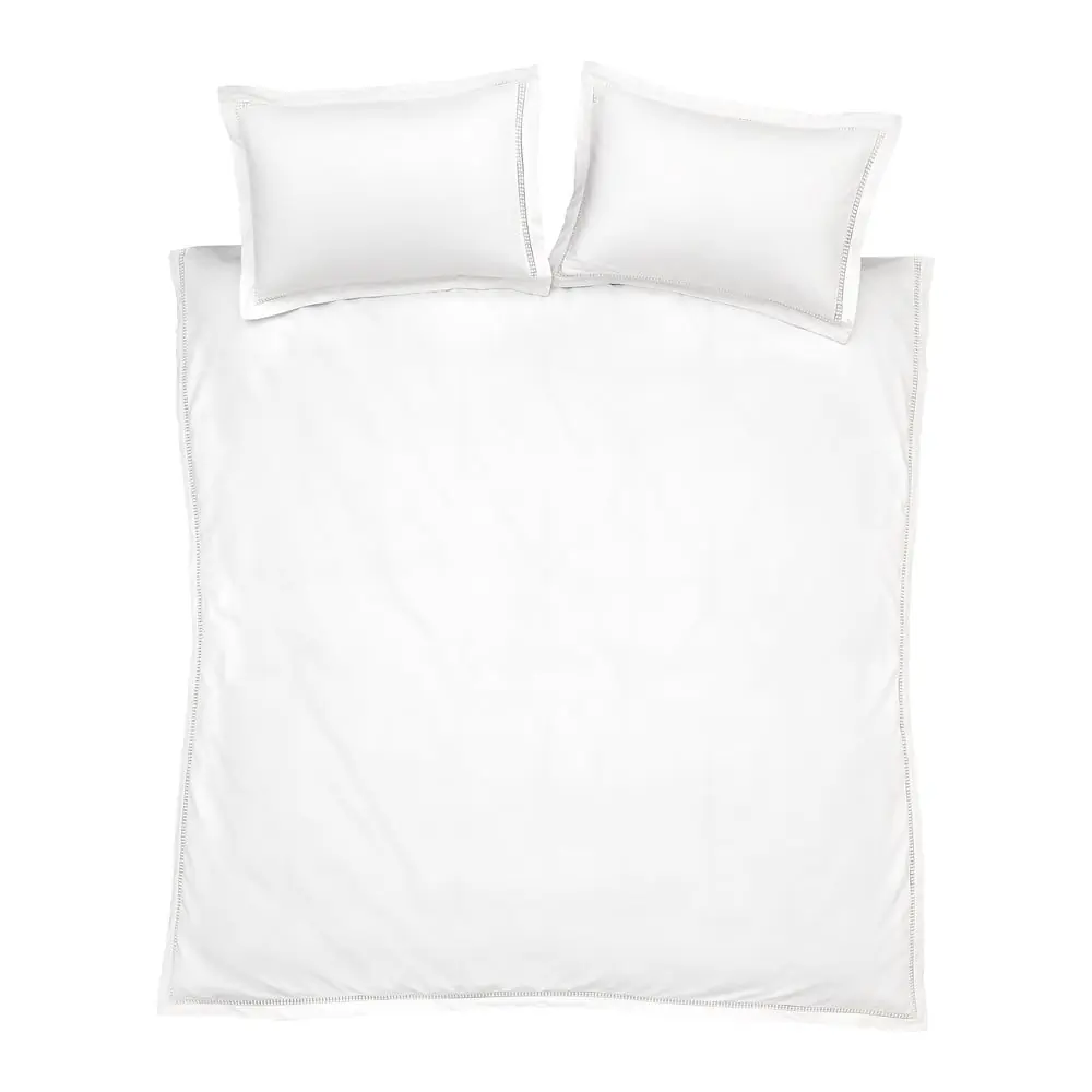 Lenjerie de pat albă din bumbac pentru pat dublu 200x200 cm Oxford Lace Trim – Bianca