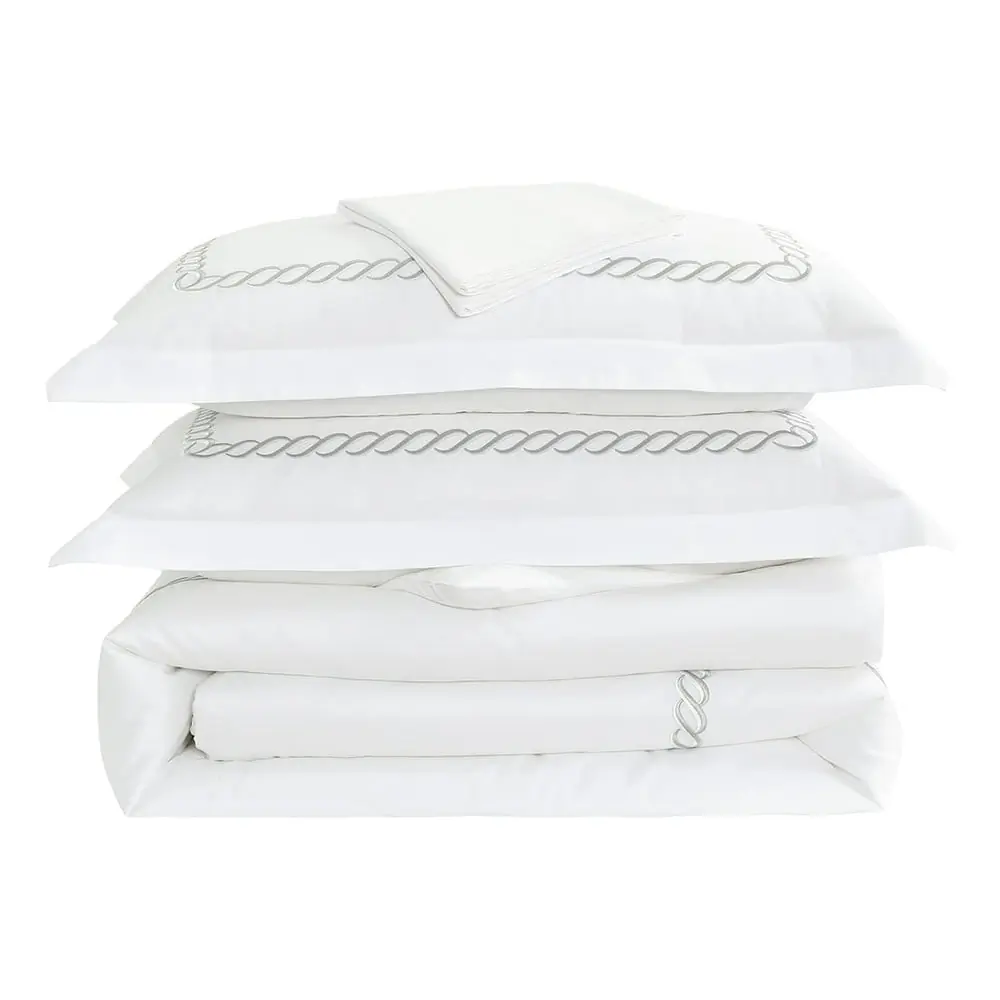 Lenjerie de pat albă din bumbac satinat pentru pat de o persoană cu cearceaf inclus, cu 6 piese 140x200 cm Whispered Serenity – Mila Home Luxury