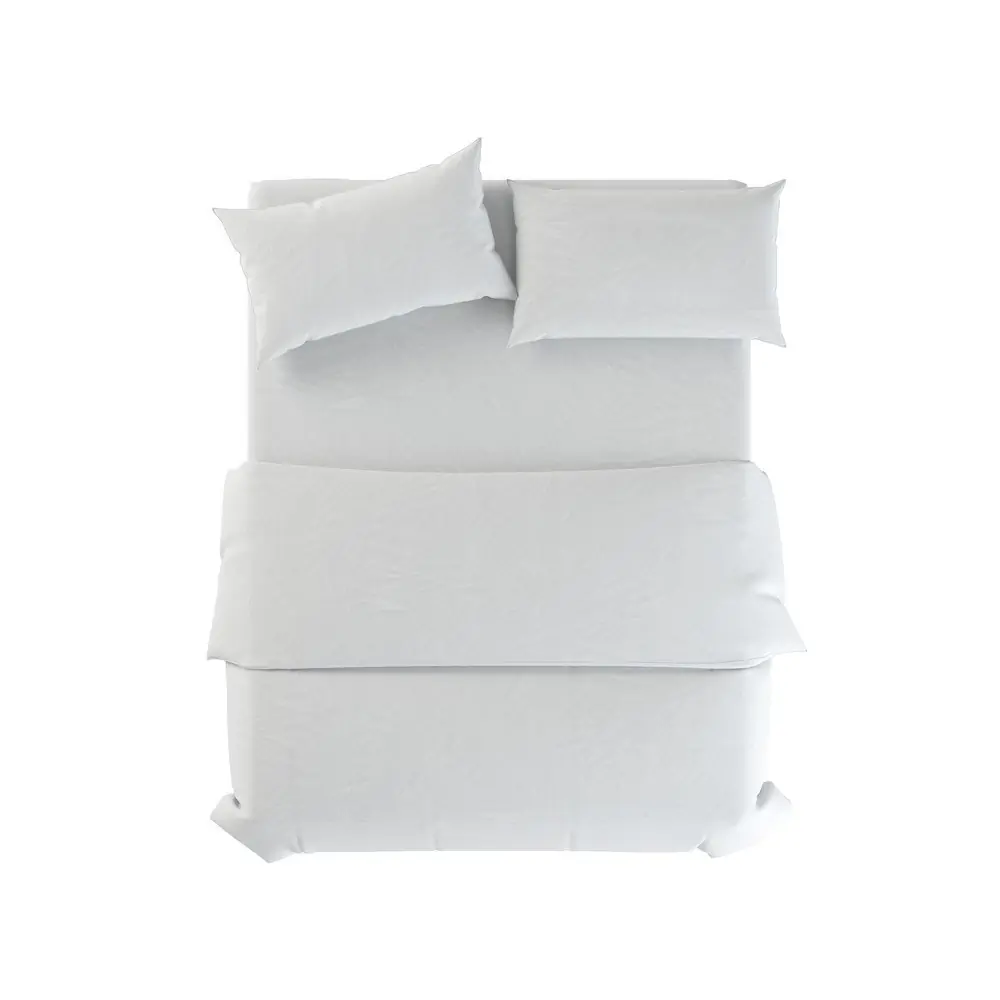 Lenjerie de pat albă din in pentru pat de o persoană 135x200 cm Blanco – Native Natural